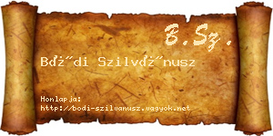 Bódi Szilvánusz névjegykártya